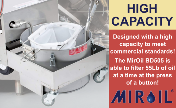 MirOil BD505 55 lb Electric Fryer Oil Filter Machine - MirOil USA